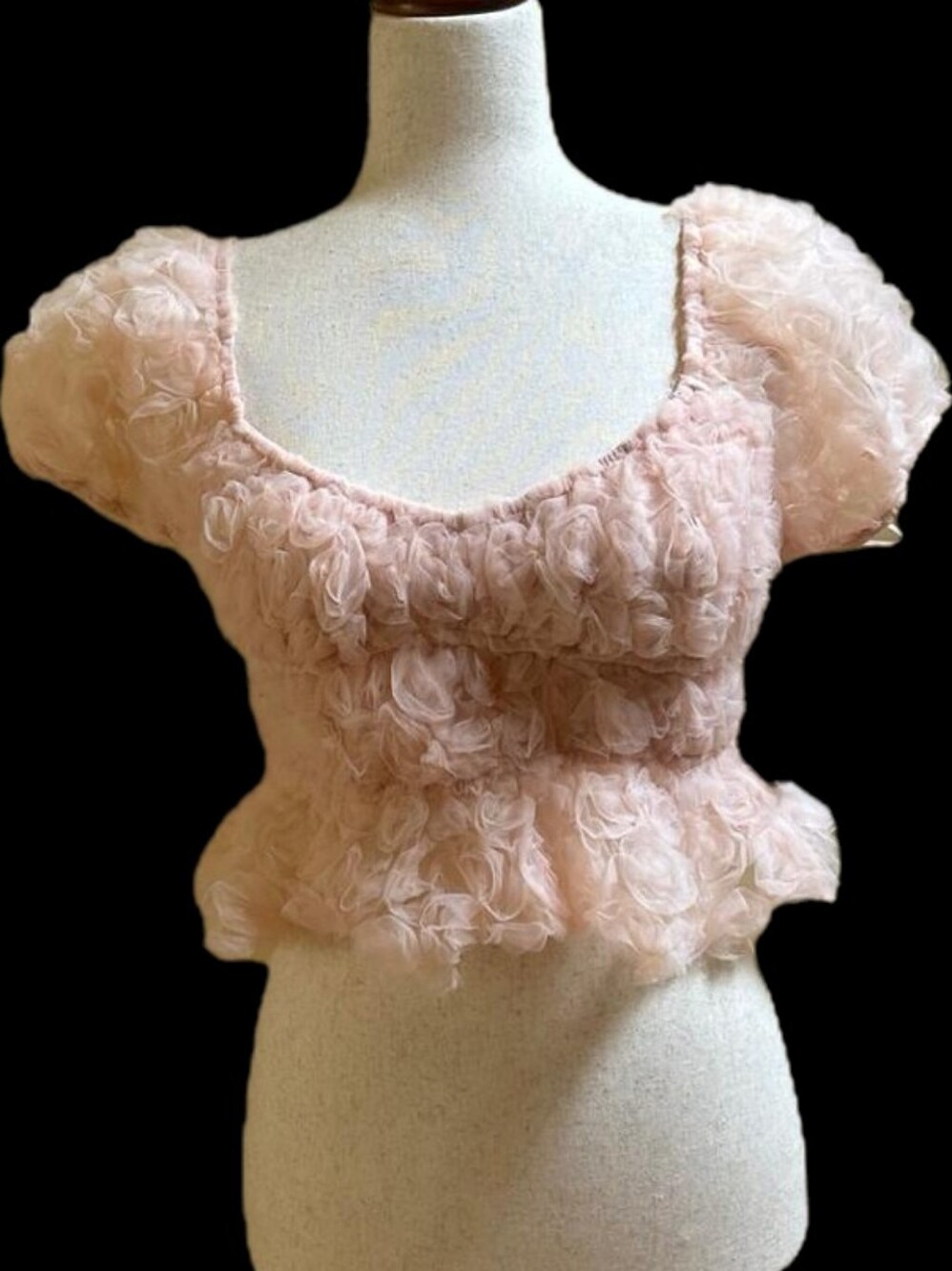 Altar'd State Blush Pink Ruffle Peplum Blouse